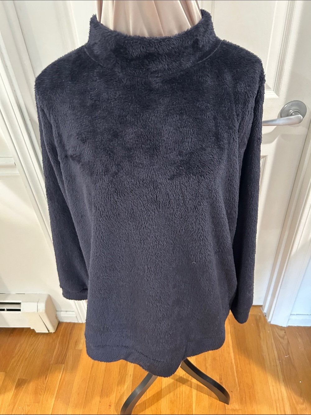 Talbots Plush Mock Turtleneck Sweater in navy blue